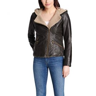 Levi's Women's Assymetrical Sherpa-Lined Faux-Fur Jacket