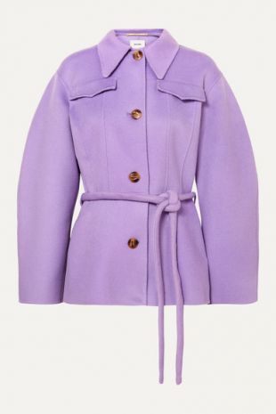 Belted Wool And Silk-Blend Jacket