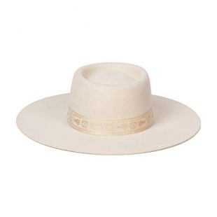 Lack of Color Women's Juno Boater Wool Hat with Brocade Ribbon Trim