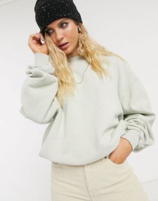 Topshop oversized sweatshirt in mint green | ASOS