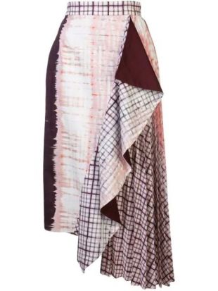 Plaid Frilled High Waist Skirt