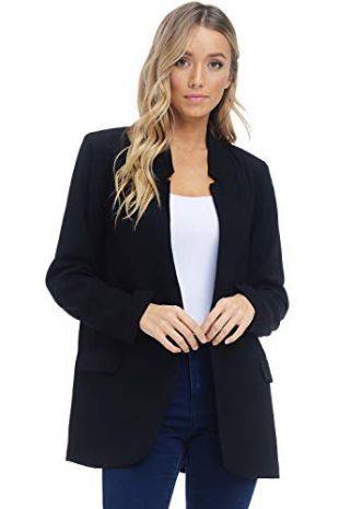 Alexander + David Womens Woven Blazer Office Jacket - Suit Button Front Pockets