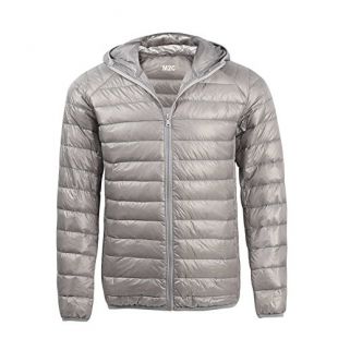 M2C Mens Hooded Lightweight Windproof Puffer Duck Down Jacket
