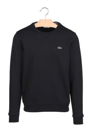 SWEAT COL ROND REGULAR-FIT MOLLETONNÉ NOIR LACOSTE