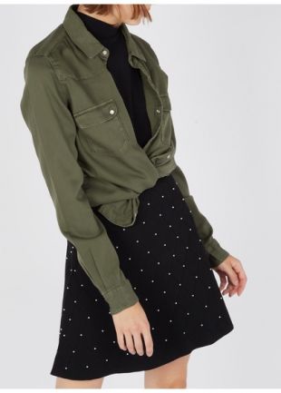 CHEMISE COL CLASSIQUE EN COTON KAKI