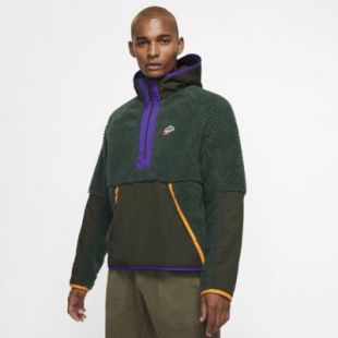 Sweat à capuche en sherpa à demi-zip