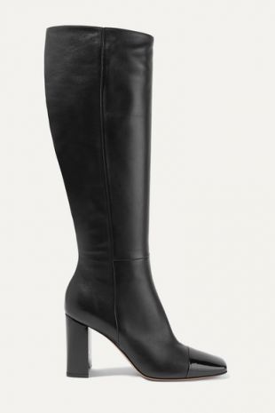 Smooth And Patent Leather Knee Boots