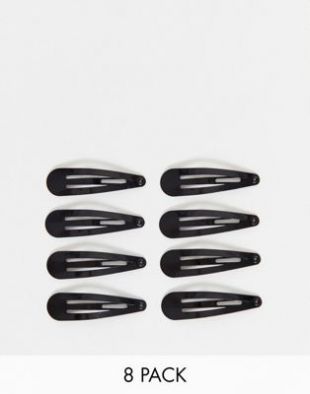 ASOS DESIGN - Lot de 8 barrettes pour cheveux - Noir | ASOS