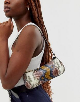 ASOS DESIGN snake effect mini 90s shoulder bag | ASOS