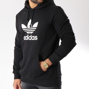 adidas - Sweat Capuche Trefoil DT7964 Noir Blanc - LaBoutiqueOfficielle.com