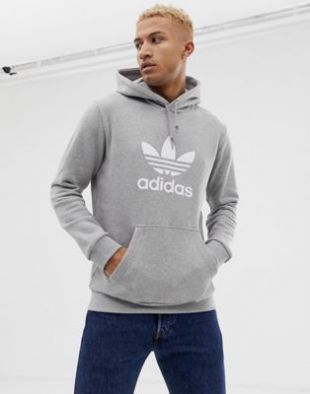 adidas Originals - Hoodie avec logo trèfle - Gris | ASOS