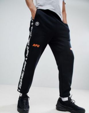 AAPE By A Bathing Ape - Pantalon de jogging avec bandes
