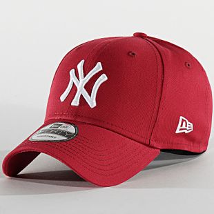 New Era - Casquette Baseball 9Forty League Essential New York Yankees 12134891 Bordeaux Blanc - LaBoutiqueOfficielle.com