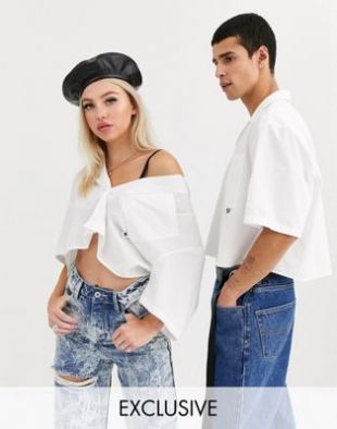 COLLUSION - Chemise courte unisexe - Blanc | ASOS