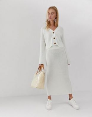 ASOS DESIGN - Jupe mi-longue épaisse en fils recyclés (ensemble) | ASOS