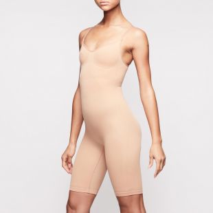 SCULPTING BODYSUIT MID THIGH | OCHRE