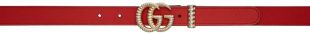 Gucci - Ceinture en cuir rouge Torchon GG