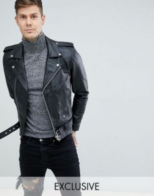 Reclaimed Vintage - Inspired - Perfecto en cuir - Noir | ASOS