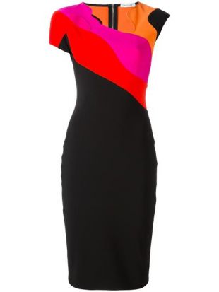 Robe Mi longue Colour Block