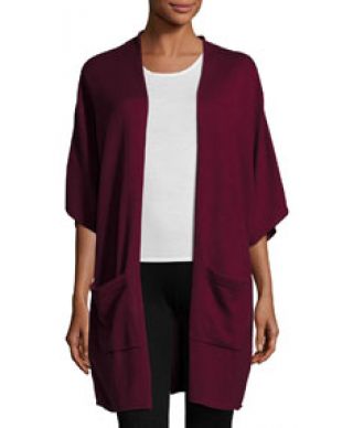 Neiman Marcus Oversized Patch Pocket Cardigan