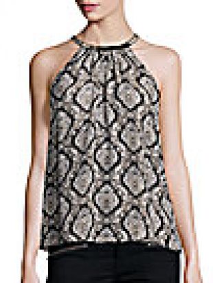 Joie   Francis Embellished Silk Halter Top