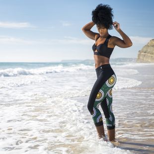 Blingo Black Zamba Green Capri