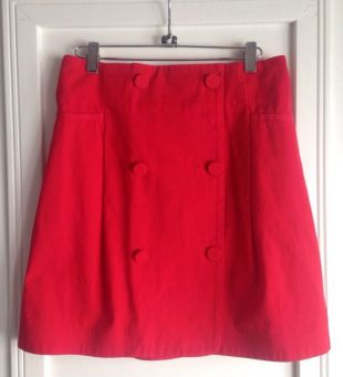 Alexander McQueen Double Breasted Red A line Skirt 100% Cotton Size 44 Italy | eBay