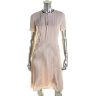 Robe Femme L33 Taille 40 - Noir Et Marron à Motif Floral - Manches Courtes - Occasion Très Bon état