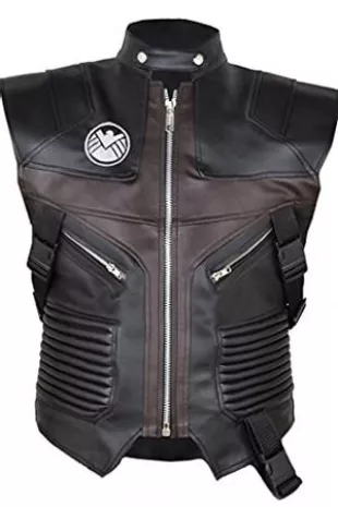 The Sparks Up Inc. - 5XL -Black- Genuine Leather - Hawkeye Vest