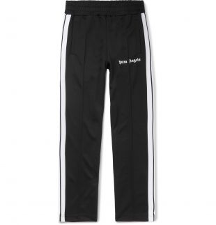 Black Slim-Fit Logo-Print Striped Tech-Jersey Track Pants | Palm Angels | MR PORTER