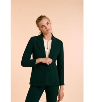 Veste de tailleur vert bouteille en toile