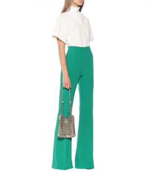 Pantalon évasé Halluana en crêpe