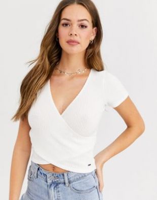 Hollister - Crop top cache-cœur confortable | ASOS