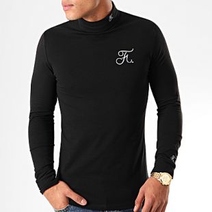 Final Club - Tee Shirt Col Roulé Manches Longues Premium Fit Avec Broderie 301 Noir - LaBoutiqueOfficielle.com