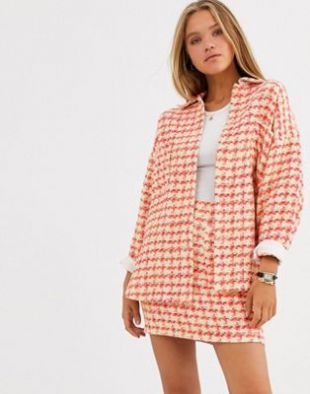 ASOS DESIGN - Veste chemise de costume en tissu bouclé fluo | ASOS