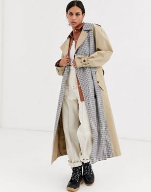 ASOS DESIGN - Trench-coat avec motif découpé à carreaux | ASOS