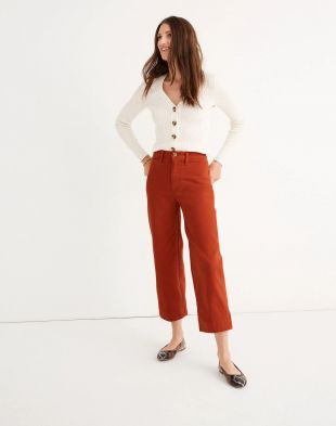 Russet Wide-Leg Crop Pants
