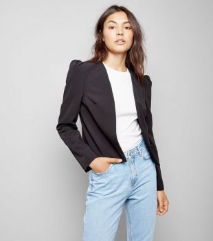 New Look - Black Puff Sleeve Blazer