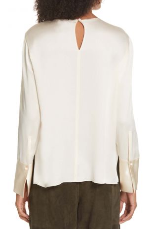 Crew Neck Silk Blouse