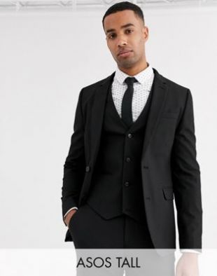 ASOS DESIGN Tall - Veste de costume ajustée - Noir | ASOS