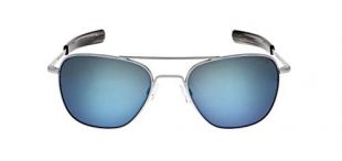 Randolph Sunglasses Aviator Matte Chrome Skytec-P Cobalt 55 Polarized AF238