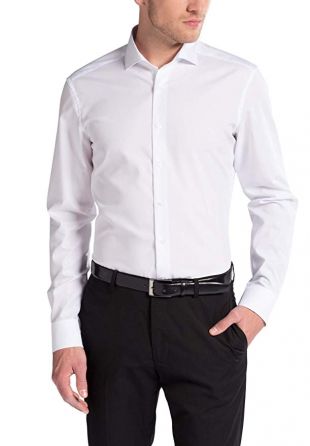 eterna Langarm Hemd Slim FIT Popeline unifarben