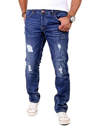 Reslad - Reslad RS-2062 Jean pour Homme Destroyed Look Slim Fit Denim ...