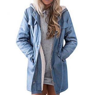 FRAUIT-Frauen Jacken Mantel Women's Parka Coat Multicolour Multicoloured - Multicolour - M Blue