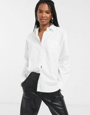 Monki - Chemise oversize boutonnée - Blanc | ASOS