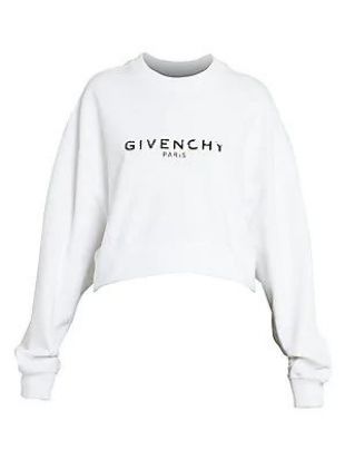 Cropped Cotton Logo Sweatshirt