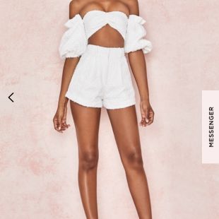 Sorelle White Frill Sleeve Cropped Top
