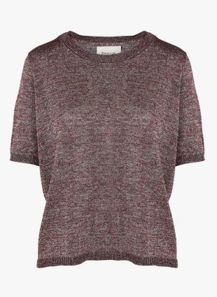 PULL COL ROND PAILLETÉ RED