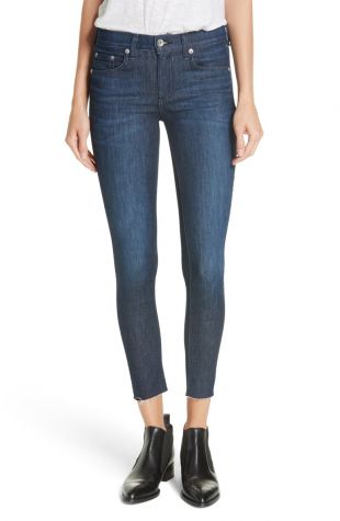 Raw Hem Ankle Skinny Jeans