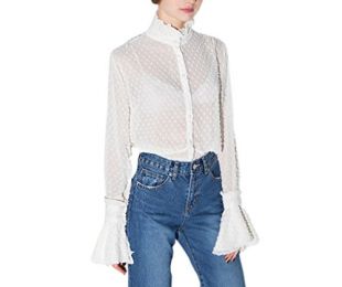 Isabelle | Floral Lace High Neck Blouse - Lumina